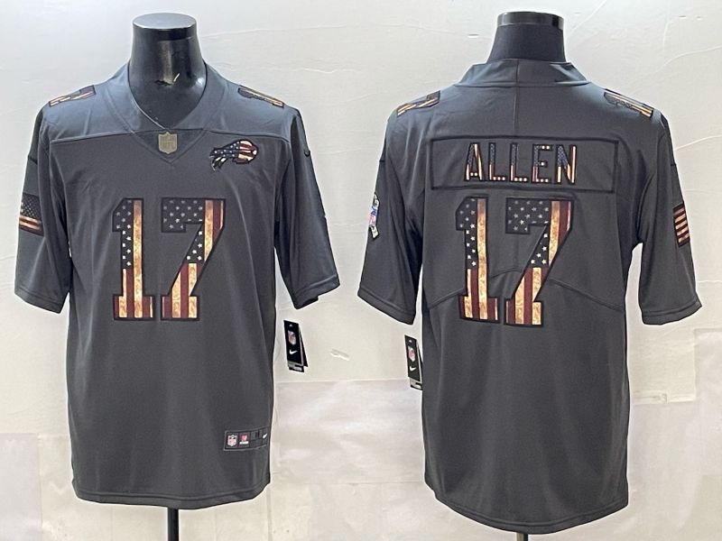 Men Buffalo Bills #17 Allen Grey national flag Nike 2025 Limited NFL Jersey style 03->milwaukee brewers->MLB Jersey